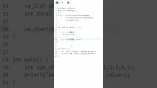 C Programming. Write a Variadic sum the numbers function.