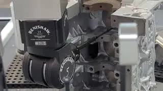 Revo 5 Axis CMM Sweep Scanning Engine Block powered by Metrolog