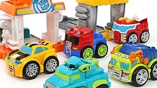 Transformers rescue bots academy flip racers! Defeat the garbage monsters! | DuDuPopTOY