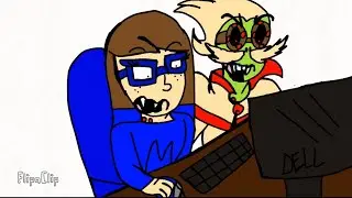 Me playing FNAF with Prof. Brainstorm 🤣🤣 ( FlipaClip animation )