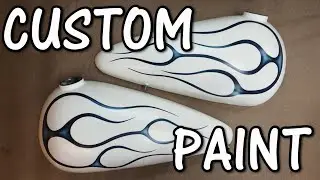 【Custom paint】I  painted a split narrow tank with flames.Matte paint finish.