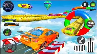 MEGA RAMP CAR STUNTS  RACE  SIMULATOR  GT  IMPOSSIBLE  SPORTS  CAR RACHING 3D Android gameplay #2