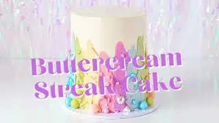 Fun Bright Rainbow Buttercream Cake Idea 🌈
