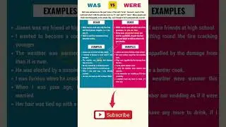 Learn English Vocabulary - Was vs Were #english #englishvocabulary #vocabulary