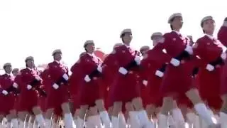 Китайские девушки   военный парад  КАТЮША