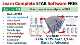 ETABS Free Course | How to import AutoCAD plan in ETAB | Lec no 18 