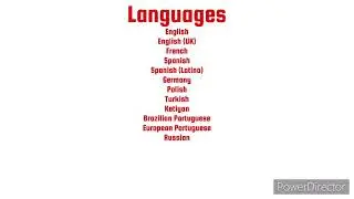 Other Languages Added