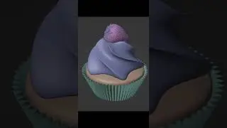 Strawberry Cupcake 3D Model. Created in Blender. 