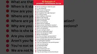 30 Example of present Continuous tense #english #shorts