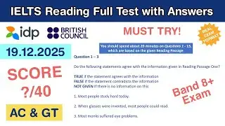 IELTS Reading Practice Test with Answers 19.12.2025 - Test 