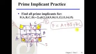 ROBT206: Lecture 7 - Karnaugh Map (don't cares, prime implicants)