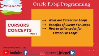 Oracle PL/SQL Tutorial For Beginners | Cursors in Oracle - Part 3 | Cursor For Loop with example.