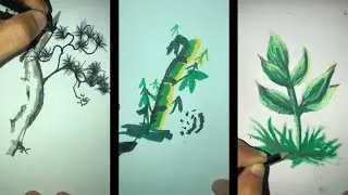 3 Easy Tree Branch Scenery | Drawing for Beginners #viralvideo #scenerydrawing #tutorial