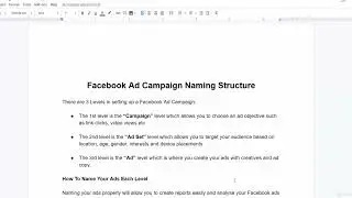 Facebook Ads Tutorial 2021 - Facebook Ads Naming Structure Part 1