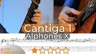 Guitar Tutorial & Performance: 'Cantiga' by Alfonso X | Free Sheet Music & Tabs