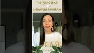 #shorts The Purpose Of Your Signature Program
