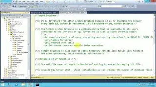 TempDB Database in SQL SERVER
