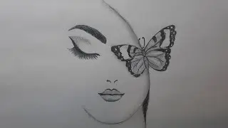 Butterfly Sitting on a Girl face -Qizning yuziga o'tirgan kelebek - Бабочка сидит на лице девушки -