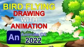Adobe Animate CC 2022: Flying Bird Animation | Flash tutorial | 2d animation |  Adobe Animate CC