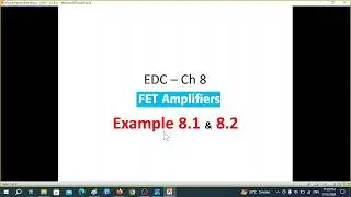 (B)EDC(B) Ex 8.1 & 8.2 || FET Amplifiers || JFET Small Signal Model