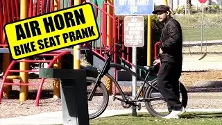 TRAIN AIR HORN BIKE PRANK