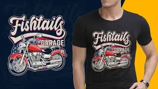 49. Motorcycle T-Shirt Design- T-Shirt Design Tutorial In Illustrator -Motorcycle T-Shirt Design