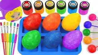 Oddly Satisfying Video 🌈 DIY How To Make Colorful Round Shape Glitter Eggs FORM Labubu Candy ASMR