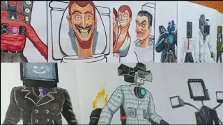drawing 15 Bosses in garrys mod skibidi toilet 4p