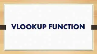 VLOOKUP Function in MS-Excel 2019