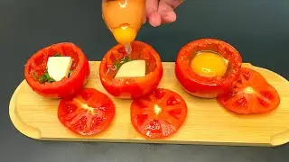 Gießen Sie einfach das Ei in die Tomate und das Ergebnis wird Sie überraschen!Schnelles Frühstück!