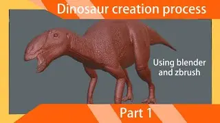 Hadrosaurus creation process part 1/ with zbrush and blender 2.9