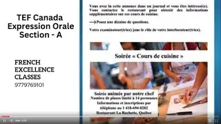 TEF Canada Expression Orale Section -A. #tefcanada #tefexam #learnfrench #frenchspeaking #french