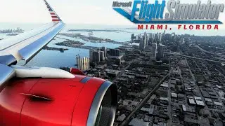 Miami International Airport Wingview Landing - A320neo Virgin America - Flight Simulator 2020 - 4K