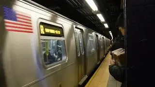 IND Queens Boulevard Line: Manhattan-bound R160A R Train@Queens Plaza