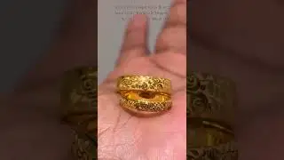22k 4 Grams Couple Rings featuring an intricate rose pattern in gold.