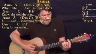 Yesterday (Beatles) Guitar Cover Lesson in F with Chords/Lyrics