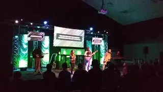 Megan, leading the youth band,in worship"!!