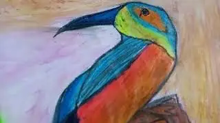 Kingfisher drawing with oil pastel|| #youtubevideo