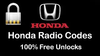 Honda Radio Codes All Radio Covered Civic, Accord, Odyssey [100% FREE]