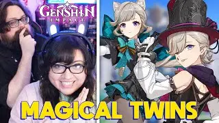 You NEED These TWINS | Watching Lyney & Lynette Demos & Animations | Genshin Impact Reaction