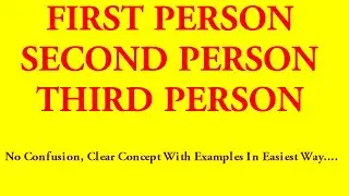 First Person, Second Person and Third Person// English Grammar