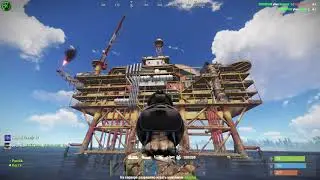 Rust первый день вайпа,лутаем большую нефтевышку