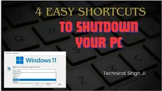 Shortcuts For PC shutdown| Technical Singh Ji