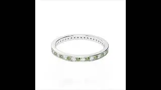 Atyaza Inc White Gold Green Tourmaline and Diamond Eternity Ring ATZR 0364