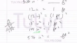 Converting from Squared Inches to Squared Feet