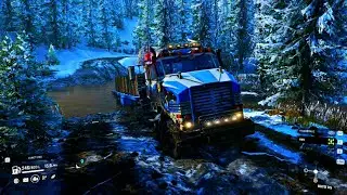 Transporting Metal Beams for Bridge Repair | SnowRunner Gameplay