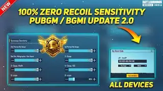 New Zero Recoil Sensitivity Code + Control Setting PUBG Mobile |BGMI Sensitivity Settings Update 2.0