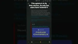 Discord Update!! New update about Forums channels 