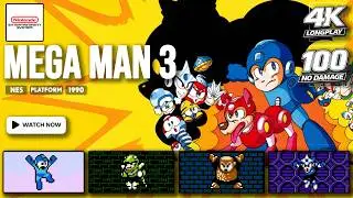 [NES Longplay] Mega Man 3 | 100% Full Completion | No Damage | Full Game Walkthrough | 4K