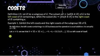 Cosets, The Theorem of Lagrange, and Normal Subgroups